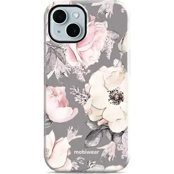 Pouzdro na mobilní telefon Odolný obal Mobiwear Elite Pro - Apple iPhone 14 - EX06E Květy na šedém pozadí (Odolné pouzdro, obal kryt Mobiwear Elite Pro - maximální ochrana mobilu, zesílené hrany, přesné výřezy, pohodlné držení, odolná grafika, kvalitní materiály)
