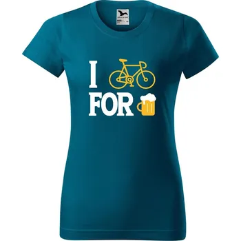 Dámské tričko DOBRÝ TRIKO Dámské tričko s potiskem For beer Barva: Petrolejová, Velikost: XL