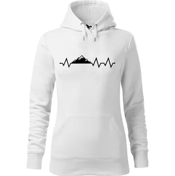 Dámská mikina DOBRÝ TRIKO Dámská mikina s potiskem Tep hory Velikost dámské mikiny: XL, Barva: Bílá