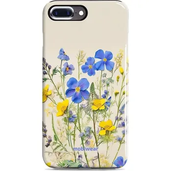 Pouzdro na mobilní telefon Odolný obal Mobiwear Elite Pro - Apple iPhone 7 Plus / 8 Plus - EP41E Modré a žluté kvítky (Odolné pouzdro, obal kryt Mobiwear Elite Pro - maximální ochrana mobilu, zesílené hrany, přesné výřezy, pohodlné držení, odolná grafika, kvalitní materiály)