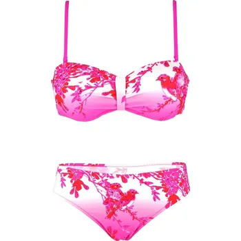 Dámské plavky Rozálie dvojdílné vyztužené plavky bandeau S832 M růžová