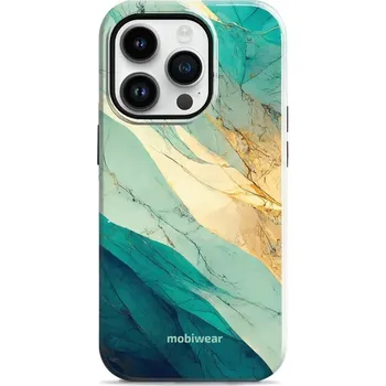 Pouzdro na mobilní telefon Odolný obal Mobiwear Elite Pro - Apple iPhone 14 Pro - EP37E Zlatavý a zelenkavý mramor (Odolné pouzdro, obal kryt Mobiwear Elite Pro - maximální ochrana mobilu, zesílené hrany, přesné výřezy, pohodlné držení, odolná grafika, kvalitní materiály)