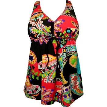 Dámské plavky Kaliene pestré tankiny tílko S136M M červená