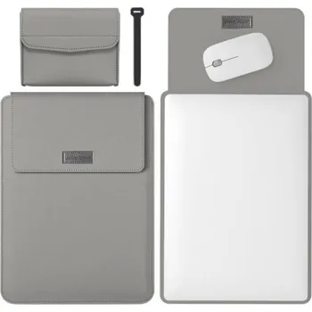 Pouzdro na mobilní telefon Sada 4v1 pro MacBook do 14" - šedá