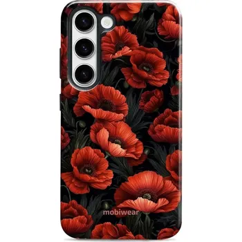 Pouzdro na mobilní telefon Odolný obal Mobiwear Elite Pro - Samsung Galaxy S23 - EP45E Temné červené květy (Odolné pouzdro, obal kryt Mobiwear Elite Pro - maximální ochrana mobilu, zesílené hrany, přesné výřezy, pohodlné držení, odolná grafika, kvalitní materiály)