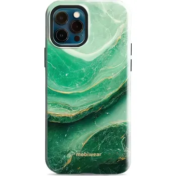 Pouzdro na mobilní telefon Odolný obal Mobiwear Elite Pro - Apple iPhone 12 / 12 Pro - EP38E Zelený mramor (Odolné pouzdro, obal kryt Mobiwear Elite Pro - maximální ochrana mobilu, zesílené hrany, přesné výřezy, pohodlné držení, odolná grafika, kvalitní materiály)