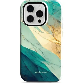Telefonní příslušenství Odolný obal Mobiwear Elite Pro - Apple iPhone 15 Pro - EP37E Zlatavý a zelenkavý mramor (Odolné pouzdro, obal kryt Mobiwear Elite Pro - maximální ochrana mobilu, zesílené hrany, přesné výřezy, pohodlné držení, odolná grafika, kvalitní materiály)