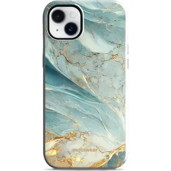 Pouzdro na mobilní telefon Odolný obal Mobiwear Elite Pro - Apple iPhone 14 Plus - EP34E Zelenkavý a zlatavý mramor (Odolné pouzdro, obal kryt Mobiwear Elite Pro - maximální ochrana mobilu, zesílené hrany, přesné výřezy, pohodlné držení, odolná grafika, kvalitní materiály)
