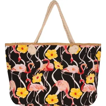Dámské plavky Plameňák velká plážová kabelka černá