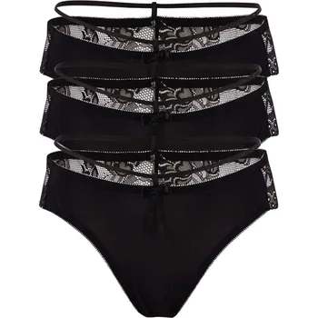 Kalhotky Intimidao Anastázie Dark kalhotky s krajkou 8690 - 3bal XL černá