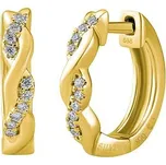 Diamantové náušnice kruhy Kyra ze žlutého zlata s diamanty 0,07 ct ⌀13 mm DNN3925EGYD