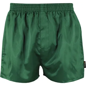 Trenýrky Cool Martin pánské saténové trenýrky XXL tmavě zelená