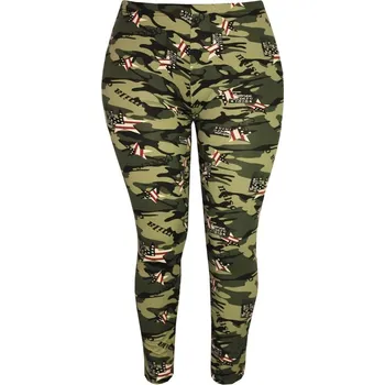 Body USA maskované legíny pružné 9073-4 XXL zelená