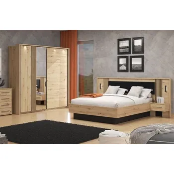 Ložnicová sestava Ložnice Plume - dub/černá