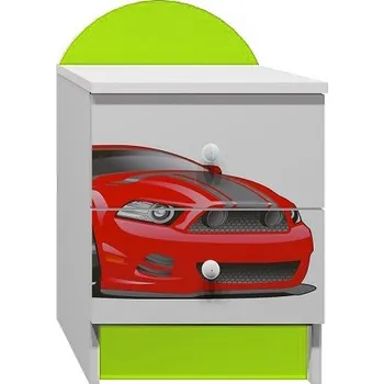 Noční stolek Noční stolek ČERVENÝ SPORŤÁK - zelený/bílý