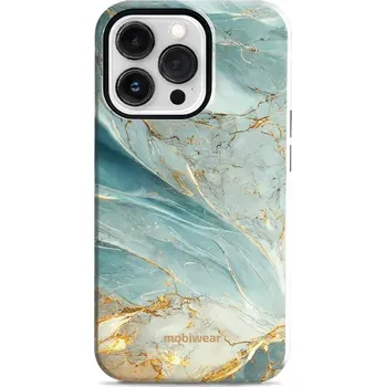 Pouzdro na mobilní telefon Odolný obal Mobiwear Elite Pro - Apple iPhone 13 Pro - EP34E Zelenkavý a zlatavý mramor (Odolné pouzdro, obal kryt Mobiwear Elite Pro - maximální ochrana mobilu, zesílené hrany, přesné výřezy, pohodlné držení, odolná grafika, kvalitní materiály)