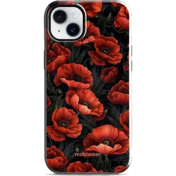 Pouzdro na mobilní telefon Odolný obal Mobiwear Elite Pro - Apple iPhone 14 Plus - EP45E Temné červené květy (Odolné pouzdro, obal kryt Mobiwear Elite Pro - maximální ochrana mobilu, zesílené hrany, přesné výřezy, pohodlné držení, odolná grafika, kvalitní materiály)