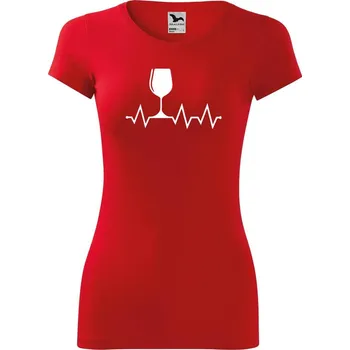 Dámské oblečení DOBRÝ TRIKO Dámské tričko Tep srdce víno Velikost: XL, Barva: Červená