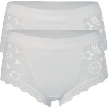 Kalhotky Ella klasické kalhotky vyšší - dvojbal XL bílá