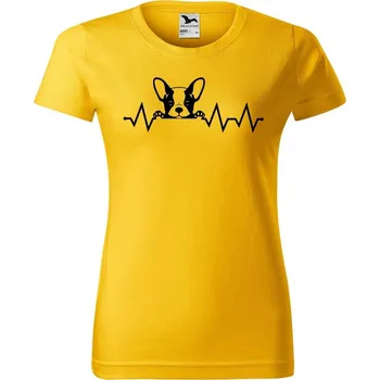 Dámské tričko DOBRÝ TRIKO Dámské tričko s potiskem Tep buldoček Barva: Žlutá, Velikost: M