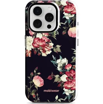 Pouzdro na mobilní telefon Odolný obal Mobiwear Elite Pro - Apple iPhone 15 Pro - ED11E Růže na černé (Odolné pouzdro, obal kryt Mobiwear Elite Pro - maximální ochrana mobilu, zesílené hrany, přesné výřezy, pohodlné držení, odolná grafika, kvalitní materiály)