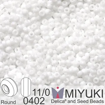 Korálek Korálky Miyuki Round 11/0. Barva 0402 White. Balení 5g.