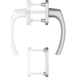 Balkonové 1/2 dveřní kování BLAUGELB FGS 1758, vnitřní klika s rozetou, F1 stříbrná, 45 st.