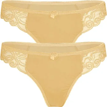 Kalhotky Cornela krajková tanga -2ks M béžová