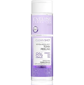 Eveline Cosmetics Clean Shot 8% Complex Of Hydroxy Acids vyhlazující tonikum s peelingovým efektem 200 ml