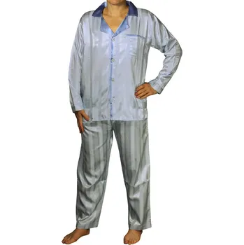 Dámská noční košile Manolo Satin saténové pyžamo K150814 XL světle modrá