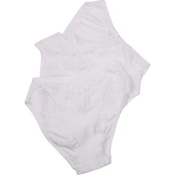 Kalhotky Inka krajkové kalhotky s vyšším sedem - 3bal M bílá