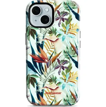 Pouzdro na mobilní telefon Odolný obal Mobiwear Elite Pro - Apple iPhone 15 - E071E Flóra (Odolné pouzdro, obal kryt Mobiwear Elite Pro - maximální ochrana mobilu, zesílené hrany, přesné výřezy, pohodlné držení, odolná grafika, kvalitní materiály)