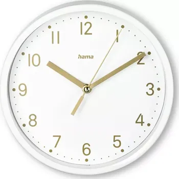Hodiny Hama Madeira, stolní hodiny, průměr 16 cm, bílé/zlaté