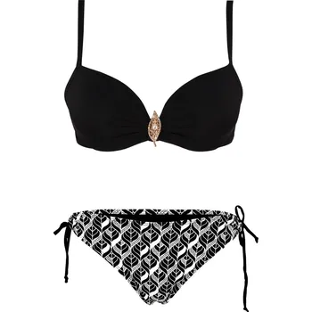 Dámské plavky Queen dvojdílné plavky s ozdobou 22022 S černá