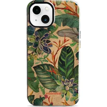 Pouzdro na mobilní telefon Odolný obal Mobiwear Elite Pro - Apple iPhone 13 - EP05E Sukulenty (Odolné pouzdro, obal kryt Mobiwear Elite Pro - maximální ochrana mobilu, zesílené hrany, přesné výřezy, pohodlné držení, odolná grafika, kvalitní materiály)
