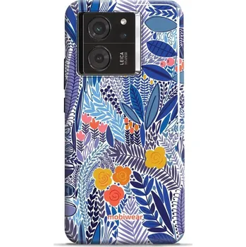 Pouzdro na mobilní telefon Odolný obal Mobiwear Elite Pro - Xiaomi 13T / 13T Pro - EP03E Modrá květena (Odolné pouzdro, obal kryt Mobiwear Elite Pro - maximální ochrana mobilu, zesílené hrany, přesné výřezy, pohodlné držení, odolná grafika, kvalitní materiály)