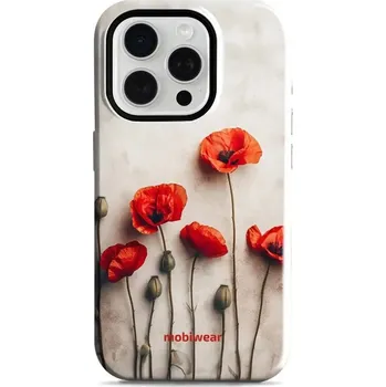 Pouzdro na mobilní telefon Odolný obal Mobiwear Elite Pro - Apple iPhone 15 Pro - EP42E Vlčí máky (Odolné pouzdro, obal kryt Mobiwear Elite Pro - maximální ochrana mobilu, zesílené hrany, přesné výřezy, pohodlné držení, odolná grafika, kvalitní materiály)