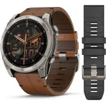 GARMIN Fēnix® 8 – 51 mm, AMOLED Barva: Sapphire, Titanium / Brown Leather Band