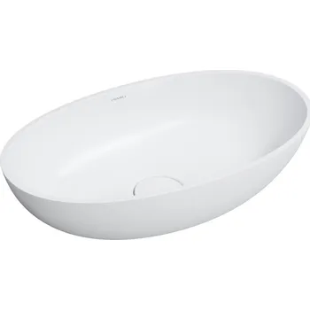 Umyvadlo Omnires Shell M+ umyvadlo 60x35 cm oválné na pult bílá SHELLUNBM