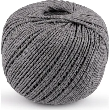 Bavlněná příze macrame Ø2 mm rozčesávací, barva 17 šedá
