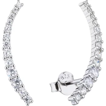 Náušnice Bealio BEALIO Stříbrné náušnice ZÁŘIVÝ OBLOUČEK 03-11851-3129