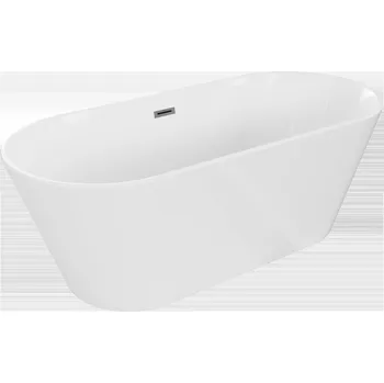 Vana Mexen Flavia volně stojící vana 160 x 75 cm, bílá, přepad gun metal - 54031608000-95 Volně stojící vany