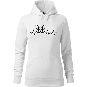 Dámská mikina DOBRÝ TRIKO Dámská mikina s potiskem Tep buldočka Velikost dámské mikiny: S, Barva: Bílá