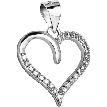 Přívěsek Stříbrný přívěsek - srdíčko se zirkony