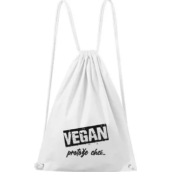 Sportovní batoh DOBRÝ TRIKO Bavlněný batoh Vegan, protože chci Barva: Bílá