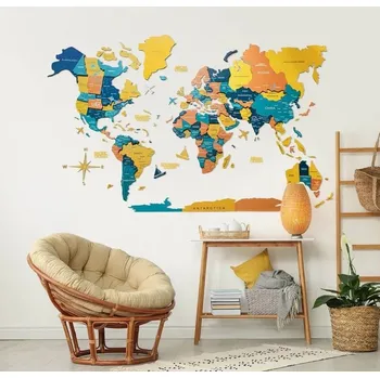 Enjoy the Wood 3D nástěnná dřevěná mapa World Map Indie Prime M
