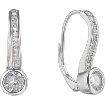 Náušnice Bealio BEALIO Stříbrné náušnice KULATÉ bílé 03-10083-3148