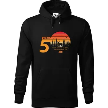 Pánská mikina DOBRÝ TRIKO Pánská mikina 50 let myslivost Velikost pánské mikiny: 4XL, Barva: Černá