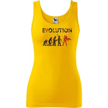 Dámské tričko DOBRÝ TRIKO Dámské tílko s potiskem Evoluce hrdinka Velikost: S, Barva: Žlutá