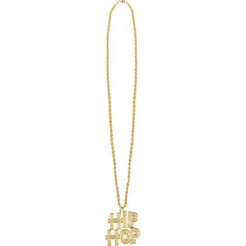 Karnevalový doplněk Guirca Náhrdelník zlatý HIP HOP